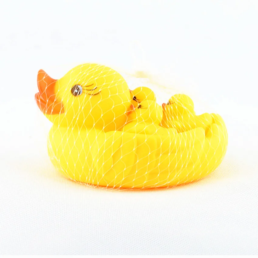 4PCS Baby Toys Squeeze Sound Squeaky Pool Water Floating Children Water Toys Ducky Baby Bath Toy for Kids Yellow Rubber Duck images - 6