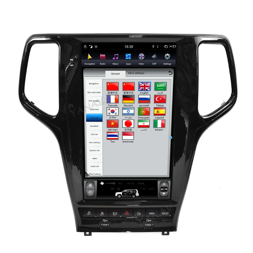 

13.6 Inch PX6 Car Radio For Jeep Grand Cherokee 2011 2012-2019 Stereo Receiver GPS Navigation Android Auto Carplay Tape Rcorder