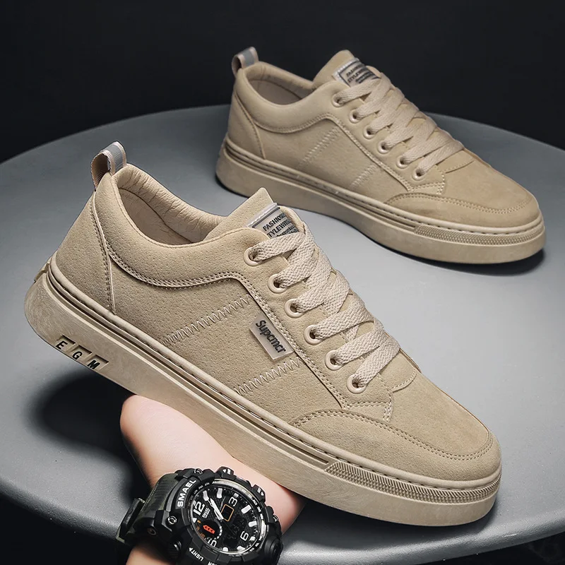 

Four Seasons Men's Shoes Leather Casual Shoes Flat Skateboard Shoes Comfortable Sports Shoes Walking Shoes Platform Shoes Low