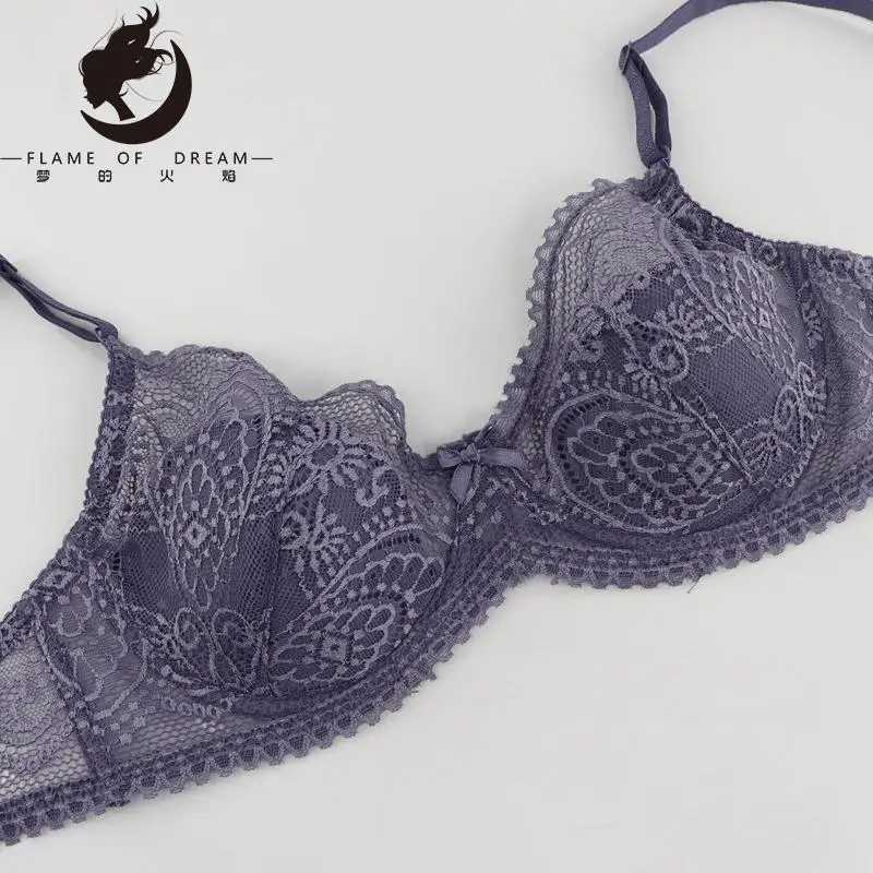 Ультратонкое двубортное кружевное нижнее белье Flame of dream со стальными кольцами