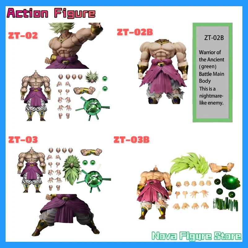 Фото В наличии: Фигурка Dragon Ball ZT Studio Broly Ancient Warrior Green Hair ZT0203, стандартная, с эффектом боевых повреждений, коллекционная, подарок №1