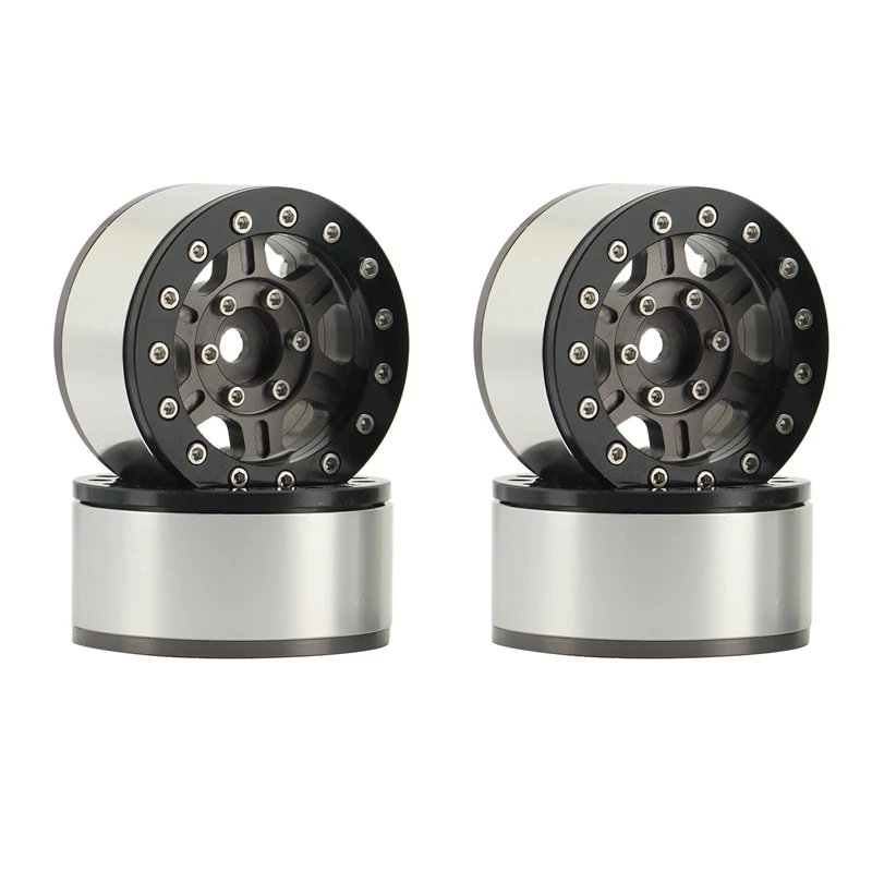 

4PCS 1.55 Metal Beadlock Wheel Rims Hub for 1/10 RC Crawler Car RC4WD D90 TF2 MST Jimny Tamiya CC01 LC70 Axial 90069