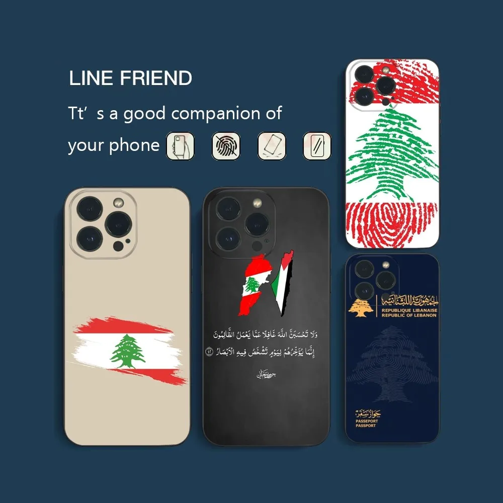 Lebanese flag map passport Phone Case For iPhone16 15 14 13 12 Mini 11 Pro XS Max X XR SE5 6 7 8 Plus Soft Silicone Cover
