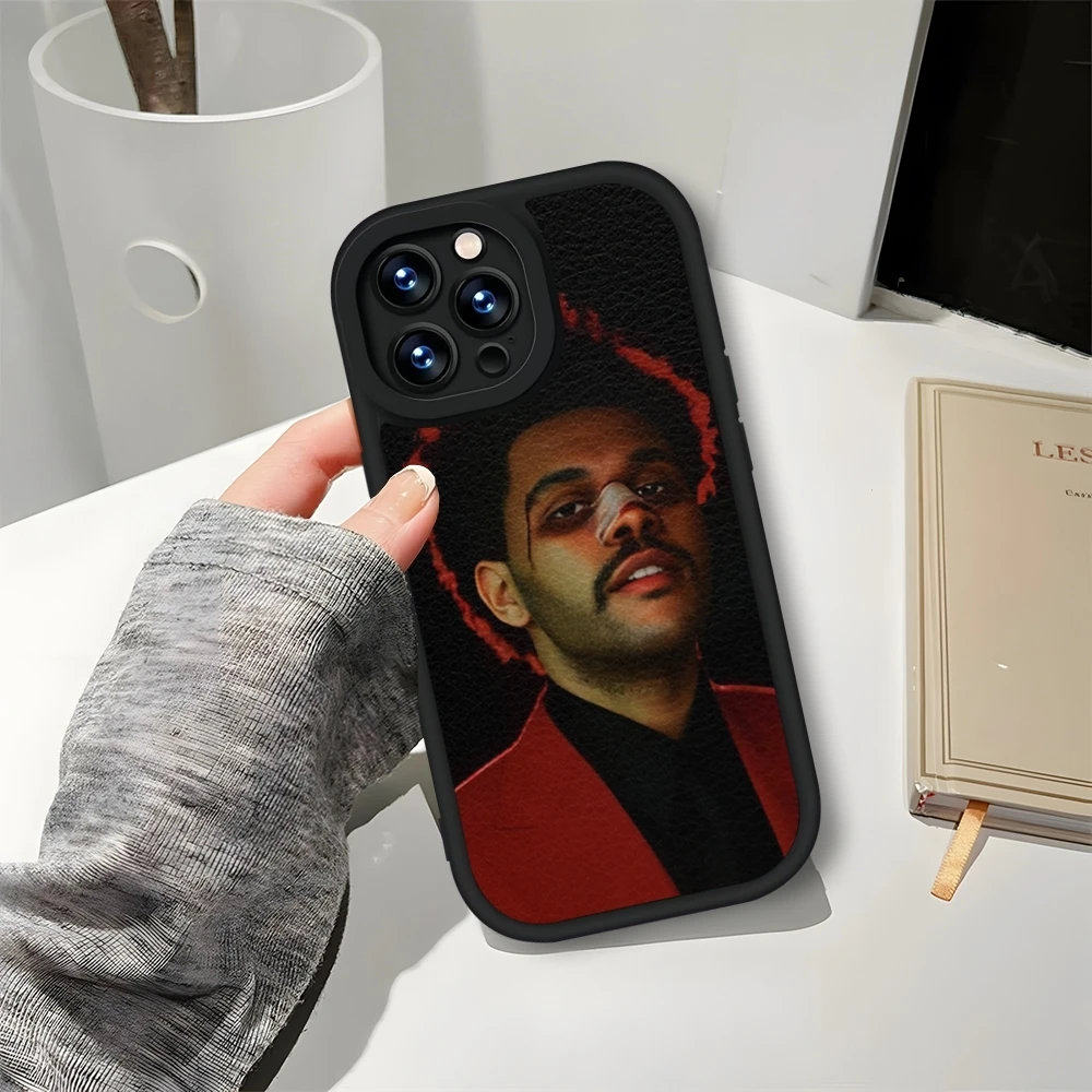 Кожаный черный чехол для телефона The Weeknd XO IPhone 13 16 Pro Max 12 15 11 14 Mini Plus мягкий