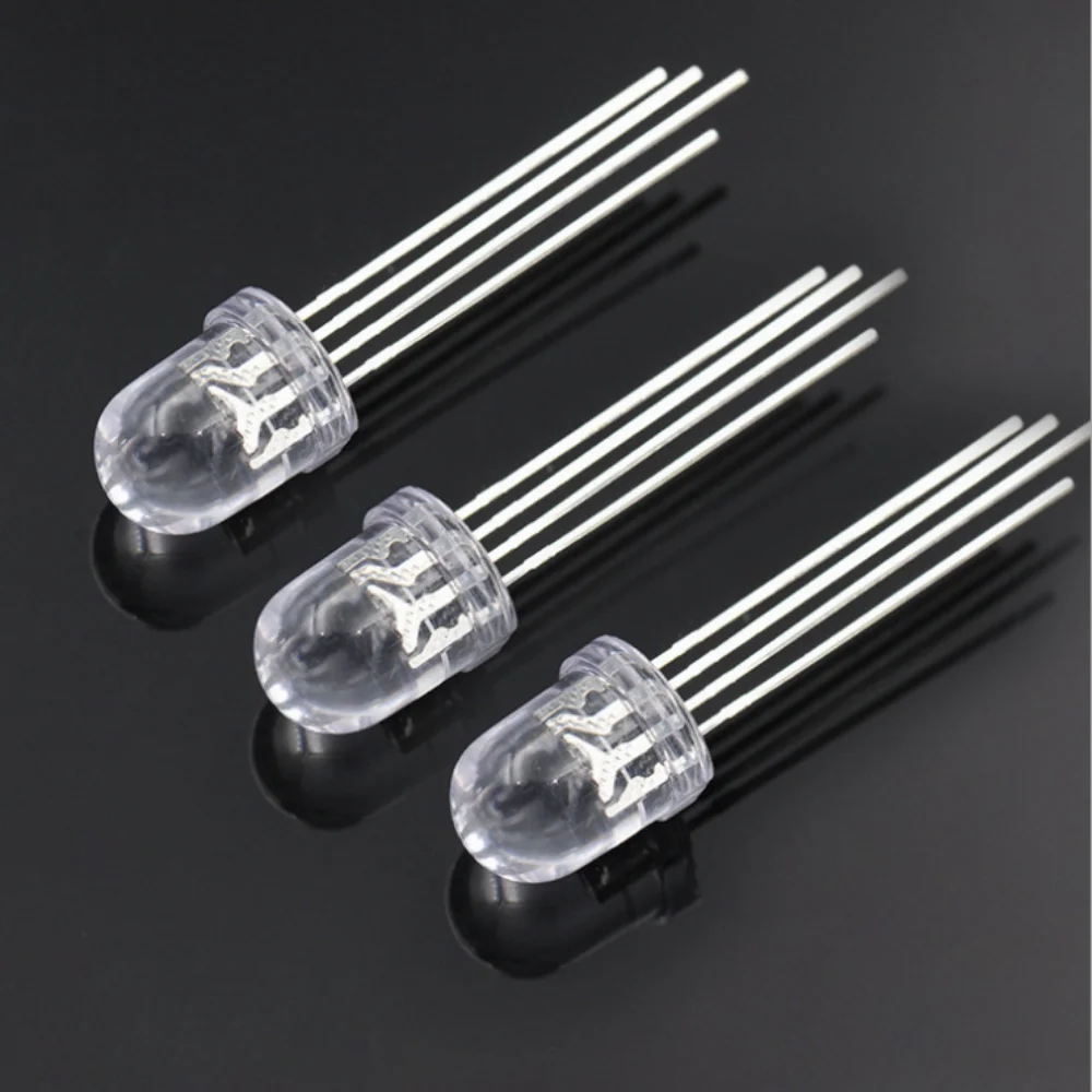 

10Pcs 8mm RGB LED Diode DIY Common Cathode/Anode 4Pin Bright Bulbs Lamps Electronics Components Indicator Light Emitting Diodes