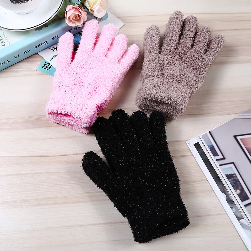 

Коралловые бархатные теплые перчатки, ветрозащитные перчатки, женские милые зимние перчатки для улицы, езды на велосипеде, противоскользящ...