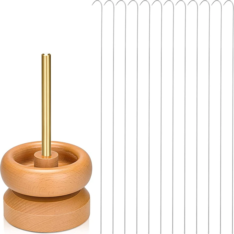 

13 Pieces DIY Making Bead Spinner Holder Spin Bead Loader Wooden Bead Spinner Jewelry Making Bead Holder