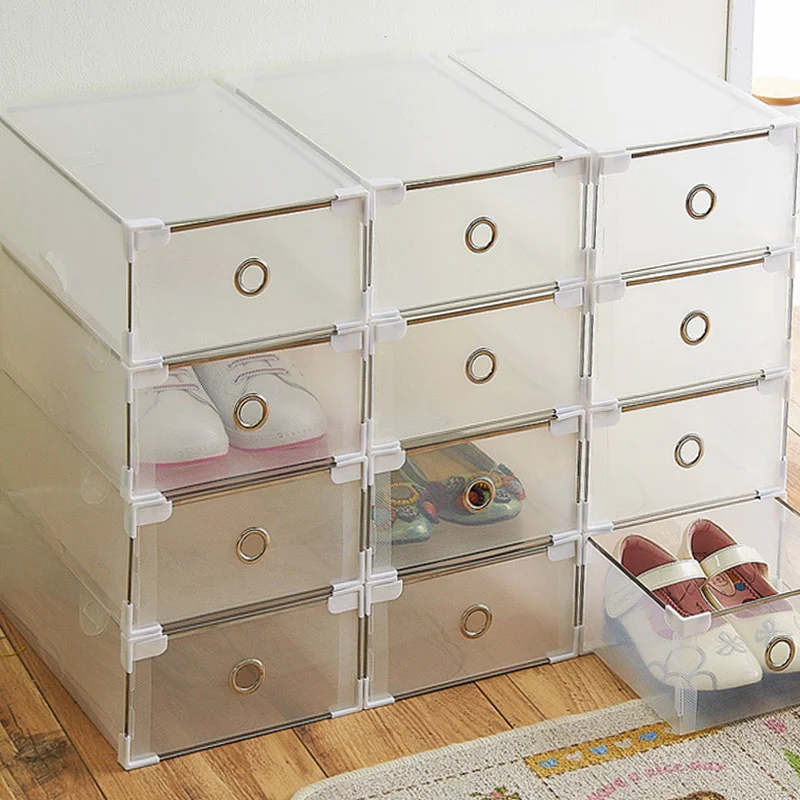 

Transparent shoe box dustproof storage box can be superimposed combination shoe cabinet Clamshell men and women shoe box