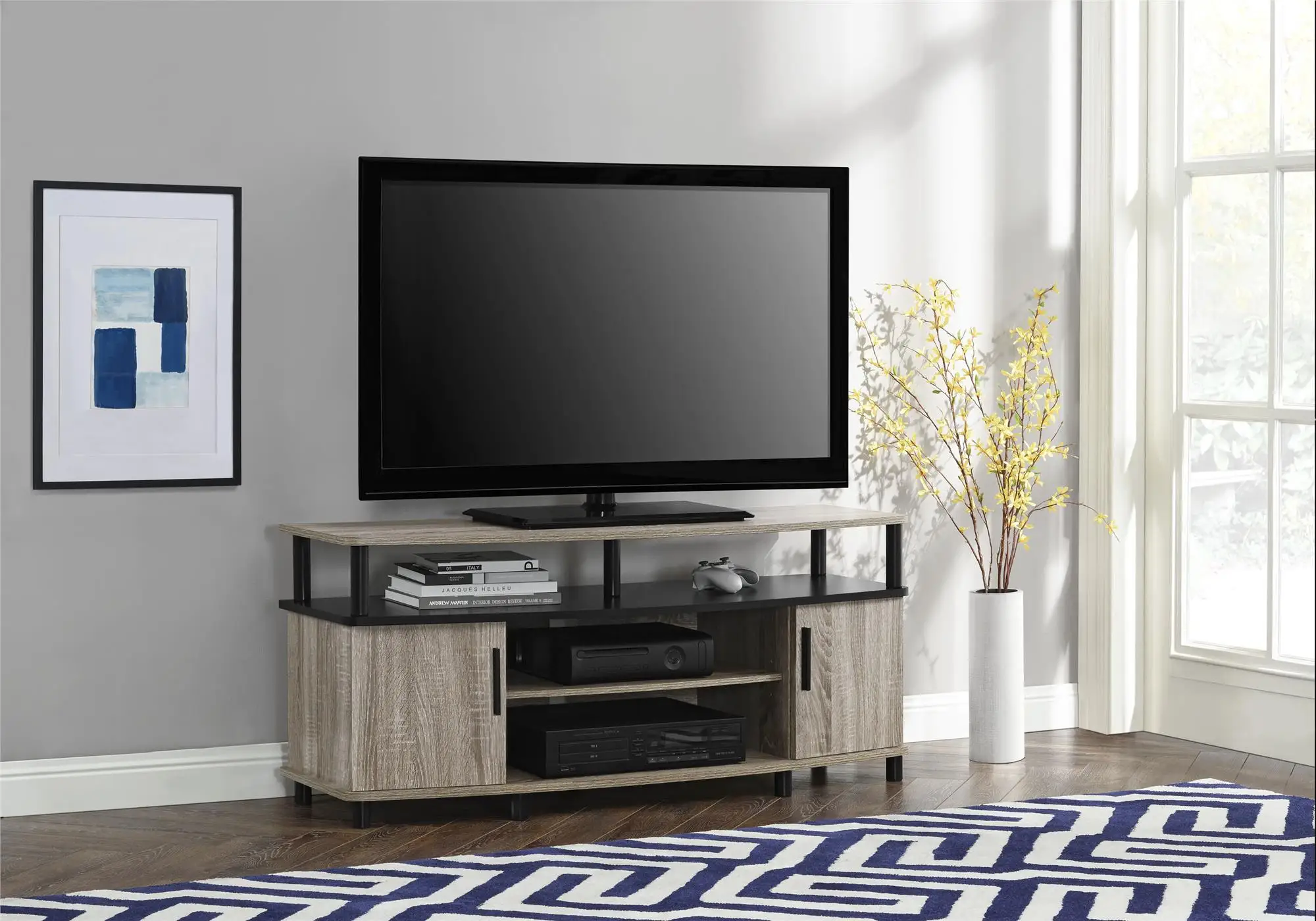 

Ameriwood Home Carson TV Stand для TV s до 50 дюймов, Состаренный серый дуб