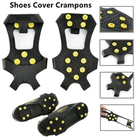 1 pair 10 studs anti skid snow ice climbing shoe spikes ice grippers cleats crampons winter climbing anti slip shoes cover