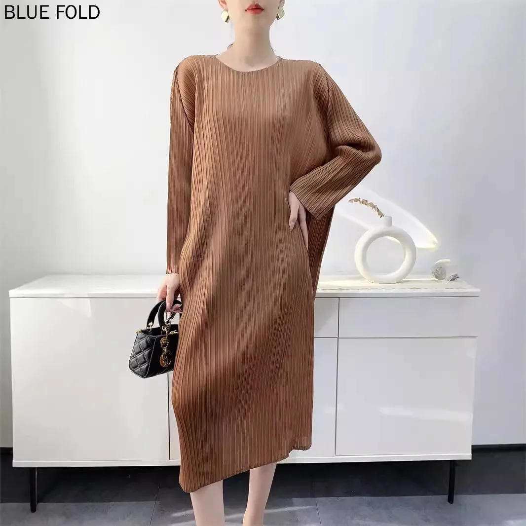 Женское свободное плиссированное платье миди MIYAKE повседневное элегантное