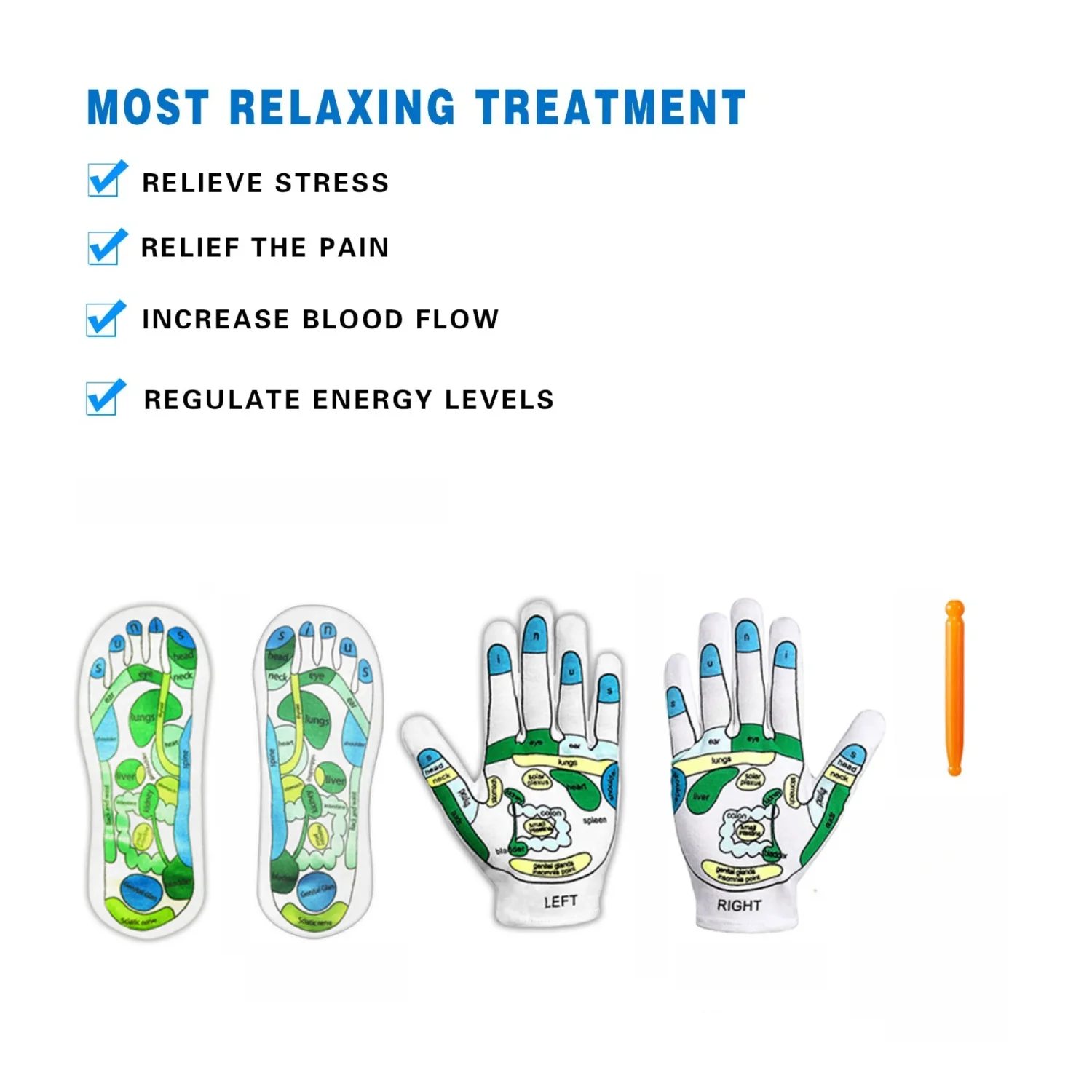 5 шт. набор носков и перчаток для рефлексологической терапии с массажным