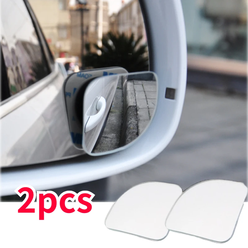 

2pcs Car Rearview Mirror Blind Spot Mirrors Frameless Fan-shaped Car Dead Angle 360 Degree Adjustable Angle Rear View Mirror
