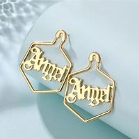 wholesale 1 pair irregular angel letters earrings for women female dangler earrings fashion fairy eardrop ear jewelry party gift