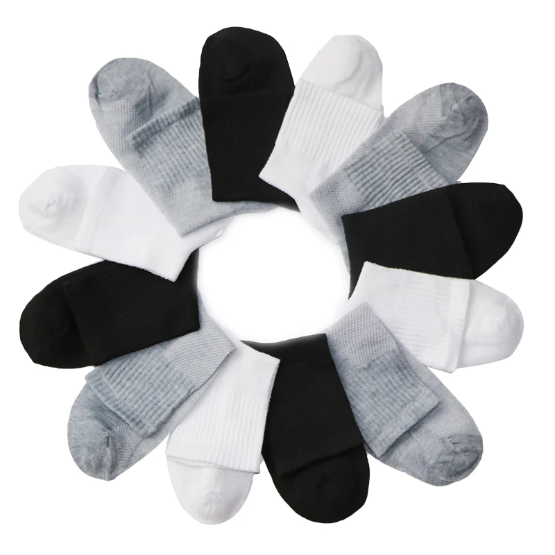 3/5Pair Unisex Socks Women Men Black White Gray Ankle Socks Female Male Solid Color Socks High Quality Cotton Short Socks
