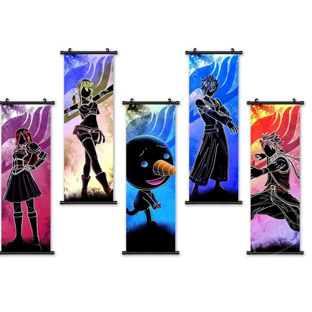 

Classic Home Decoration Canvas Anime FAIRY TAIL Hanging Painting Wall Art Poster Modular Picture For Cartoon Bedside Background