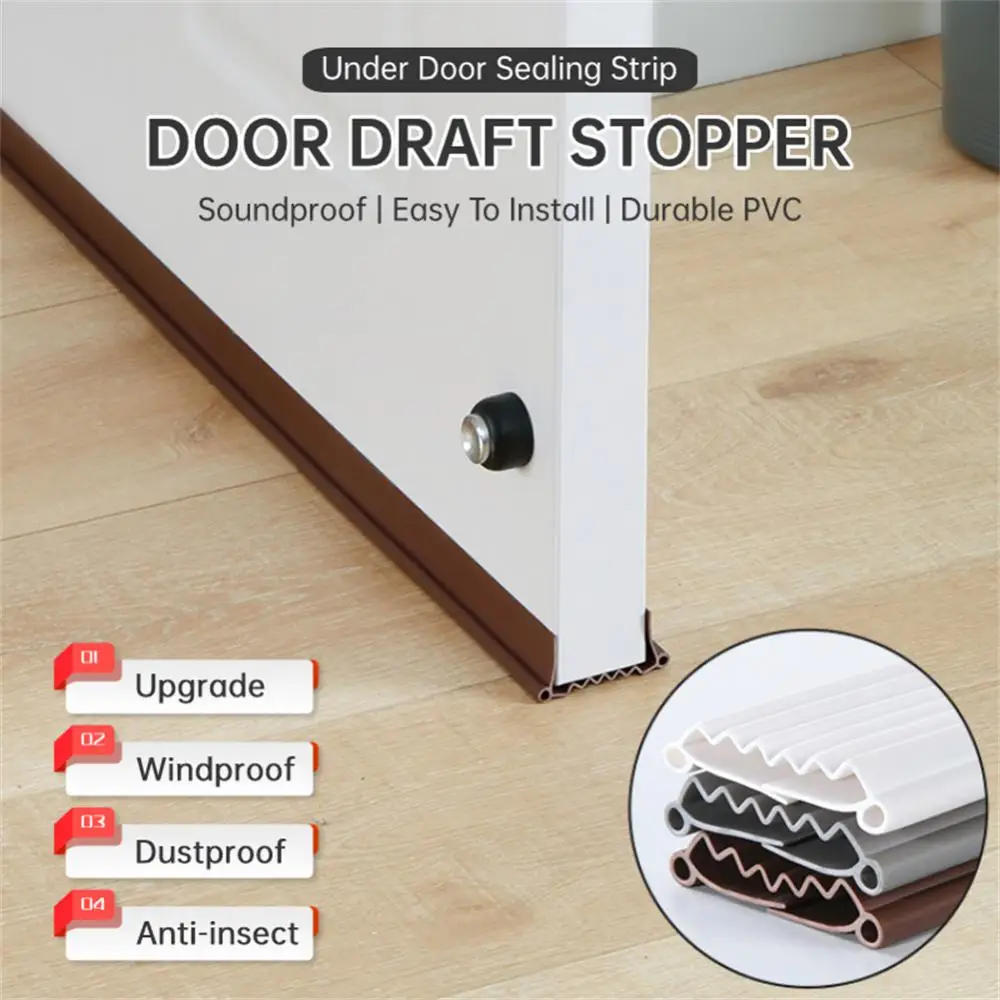 

PVC Door Bottom Sealing Strip Door Draft Stopper Tape Sound Noise Proof Reduce Wind Dust Blocker Doorstop Guard Weatherstrip