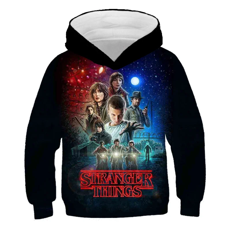 

Fashion Children Stranger Things 4 Sweatshirt Baby Boys Girls Cartoon Graphic Pullover Kids Autumn Clothes Hellfire Club Hoodie