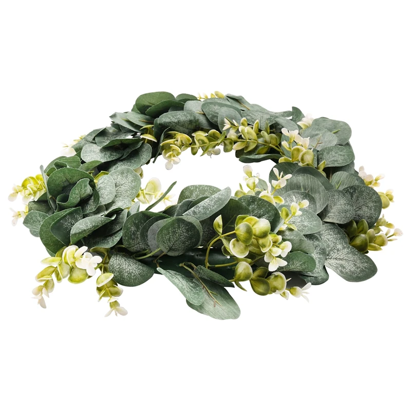

Eucalyptus Wreath Farmhouse Decor, Green Wreath Front Door Farmhouse Artificial Wreath Spring Summer Greenery Wreath