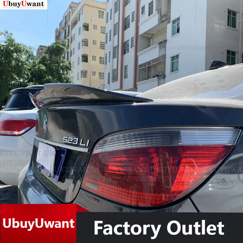 

Спойлер для BMW 5 серии E60 520i 523i 525i 530i 2005-2011, Автомобильный задний багажник, крыло, спойлер из углеродного волокна, украшение, Стайлинг автомоби...