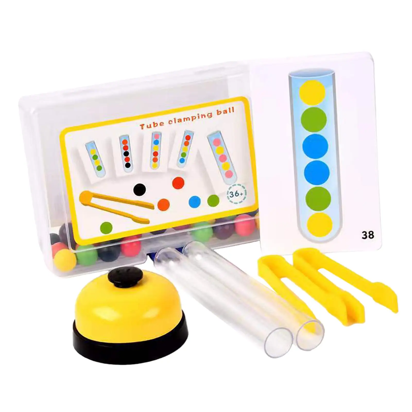 

Test Tube Toy Clip Bead Game Matching Fine Motor Skill Color Cognition for Toddlers Preschool