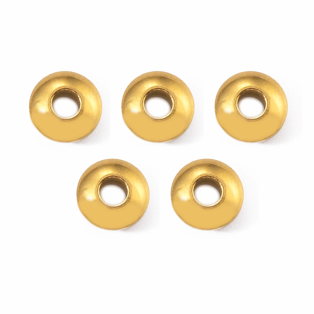 20-50pcs 4mm 6mm 8mm Stainless Steel Round Flat Rondelle Spacer Beads DIY Charms Abacus Bead for Jewelry Materials Accessories