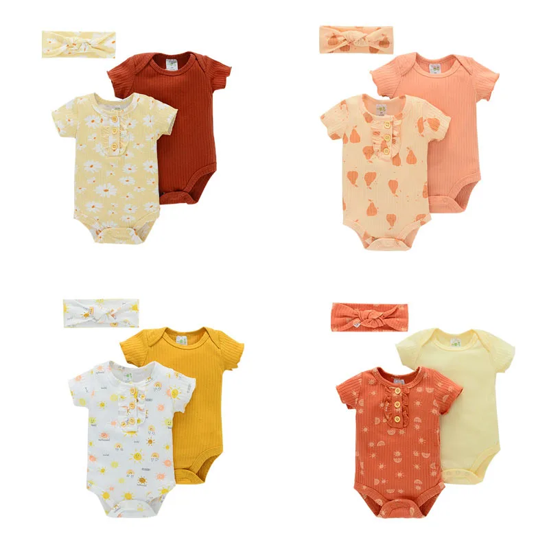 3 шт./комплект детский летний комбинезон с коротким рукавом |