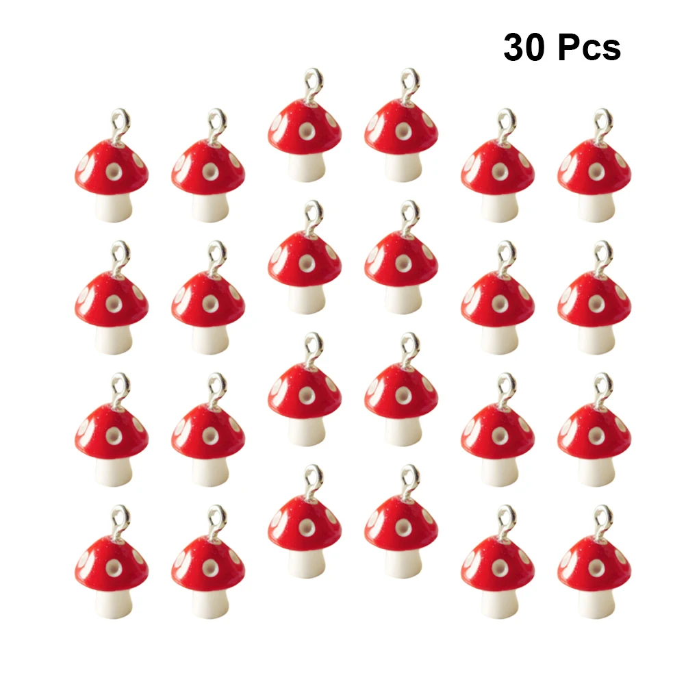 

30pcs 12MM Simulation Mushroom Pendants Fashion Charms DIY Jewelry Making Accessory for Earrings Necklace 1.2x1.2cm