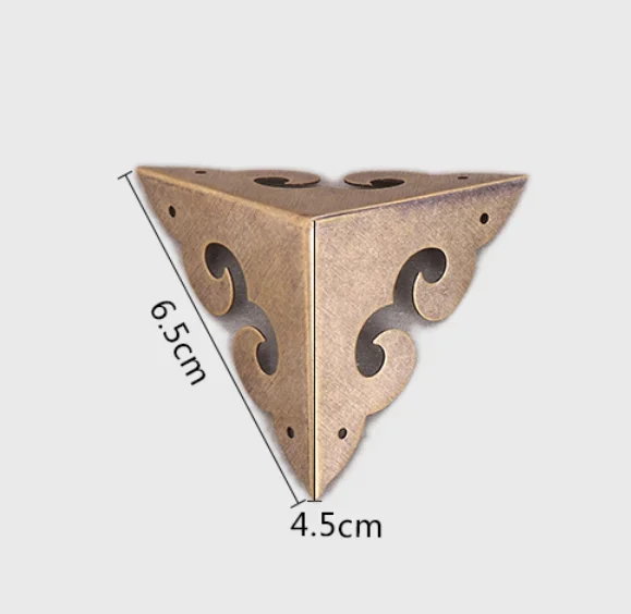 

4 шт. антикварные медные угловые кронштейны, шкатулка для драгоценностей, декоративный угловой код, деревянный подарочный чехол, угловая защита для краев, мебельная фурнитура