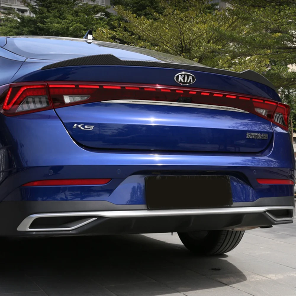 

Для Kia K5 спойлер Optima 2020 2021 ABS Материал Внешний вид из углеродного волокна модифицированный задний спойлер задний борт крыло украшение