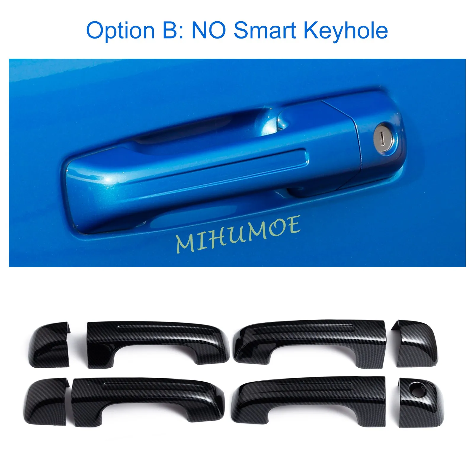 

Наружная крышка ручки двери из углеродного волокна для 2019-2024 Ram 1500 Ram1500 БЕСКЛЮЧЕВОЙ вход 2023 2022 2021 2020