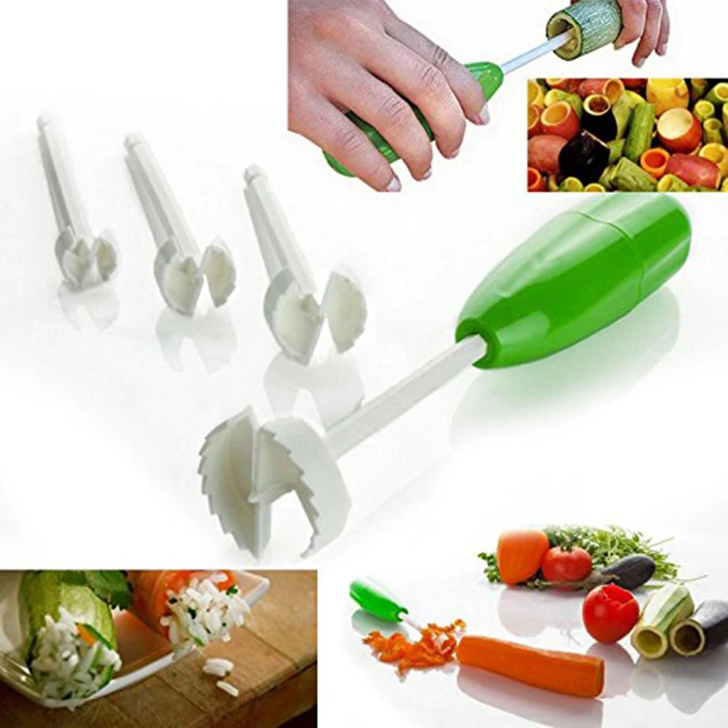 

4pcs/set Fruit Vegetable Corer Kitchen Gadget Accessories Creative Vege Drill Digging Corers Cooking Tool Fruits Cutter Cocina
