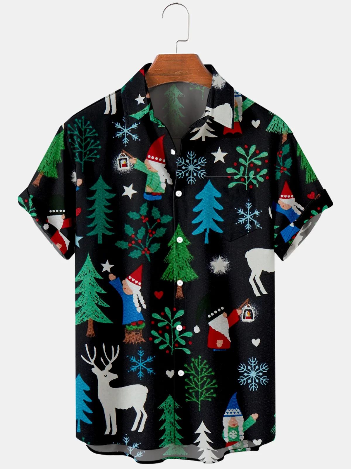 2021 New Christmas T-shirt for Men Hawaii High-quality Men's and Women's T-shirt Beach Trend Cool Short-sleeved Oversized Shirt