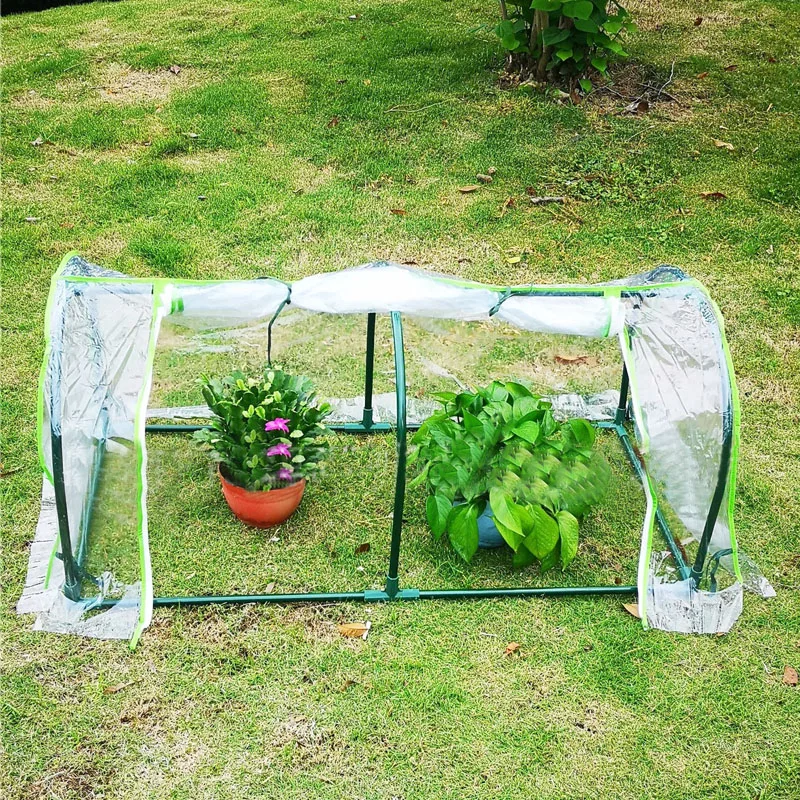 Mini Greenhouse Steel Pipe Flower Stand Flower Room Insulation Shed Greenhouse Rain-Proof Awning Transparent Cover Succulent