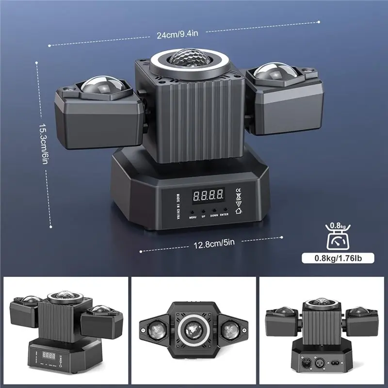 Светодиодный вращающийся прожектор JHD 50W 4-в-1 для дискотек, церквей, свадеб, театров, с эффектом звездного неба, DMX512, вилка стандарта США (art.: 3920d88ccf97e) - 3920d88ccf97e