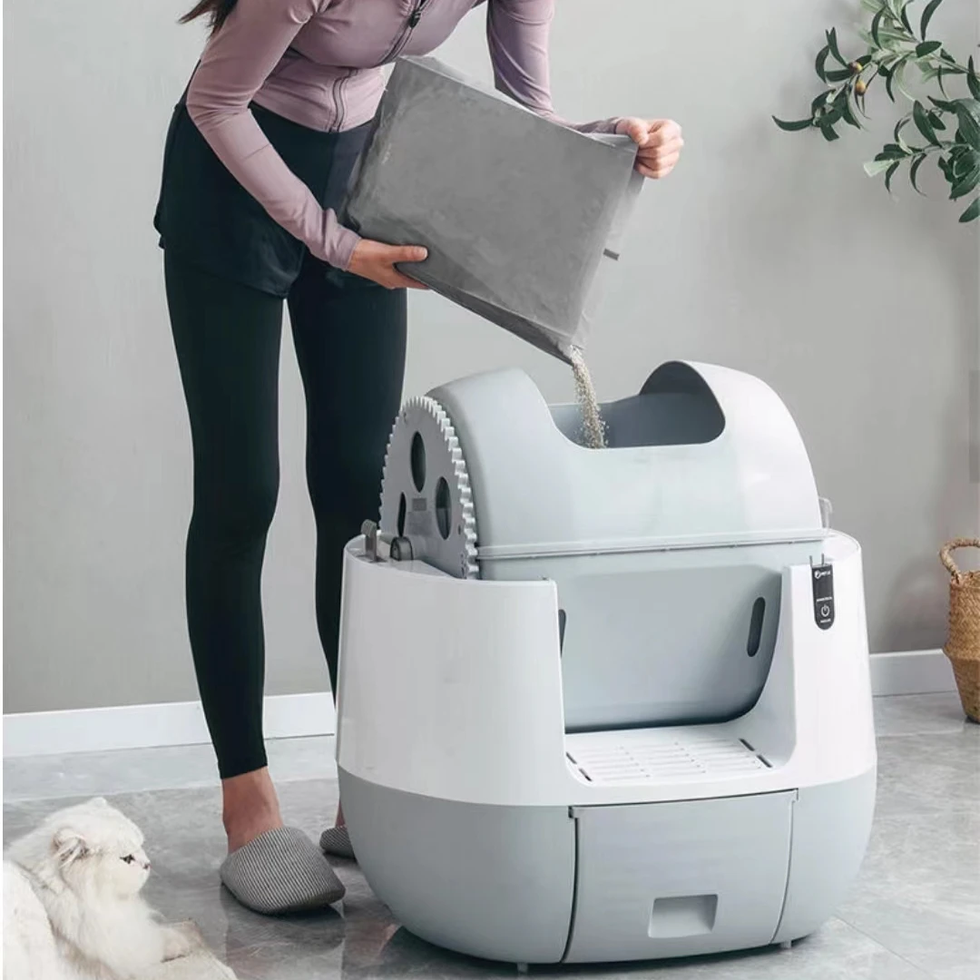 Умный самоочищающийся ящик для кошачьего туалета автоматический полностью