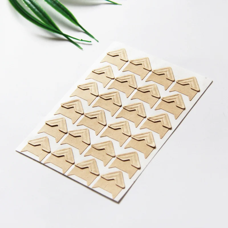 

2022 Hot New 120 pcs/lot (5 sheets) DIY Vintage Corner kraft Paper Stickers for Photo Albums Frame Photo Albums Scrapbooking