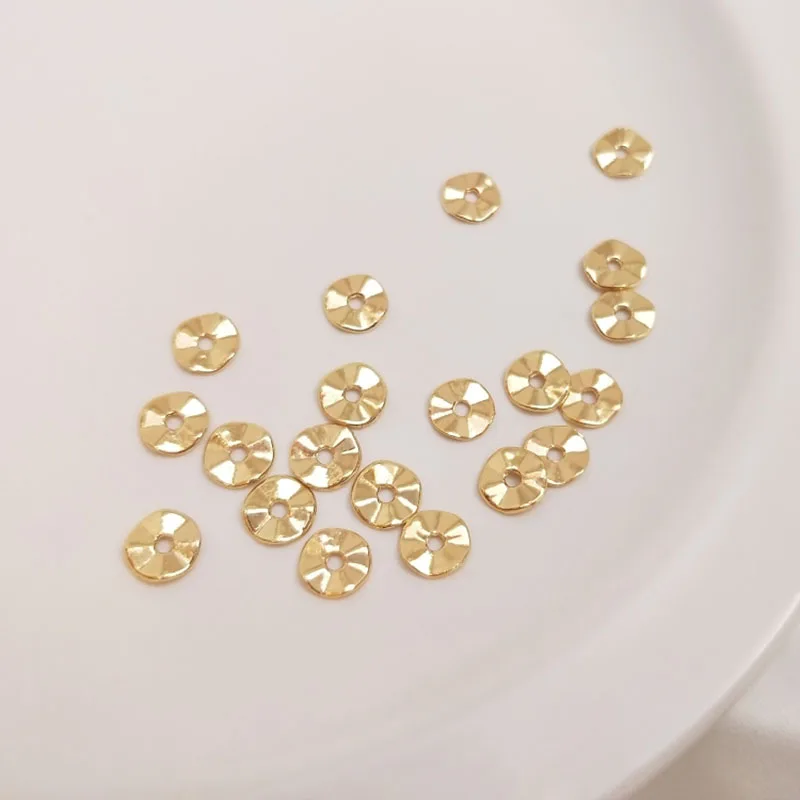 

10-50Pcs 7mm Golden Loose Wave Circular Spacer For DIY Jewelry Making Accessories Handmade Bracelet Necklace Supplies