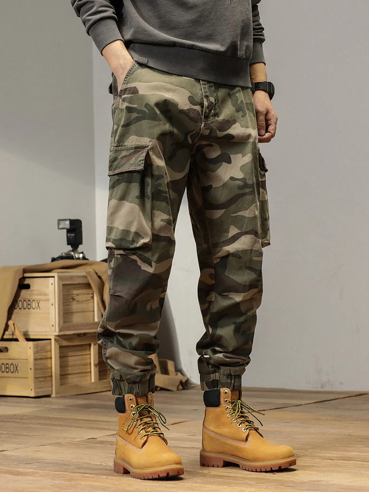 

Брюки-карго мужские камуфляжные, спецодежда с несколькими карманами, мешковатые джоггеры, армейские хлопковые повседневные тактические штаны в стиле милитари, весна-лето