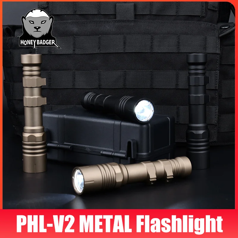 WADSN PLH V2 Metal Modlit Flashlight with Pressur Switch Rifle Scout Weapon Light Toys Fit Picatinny Raill Accessories Tool