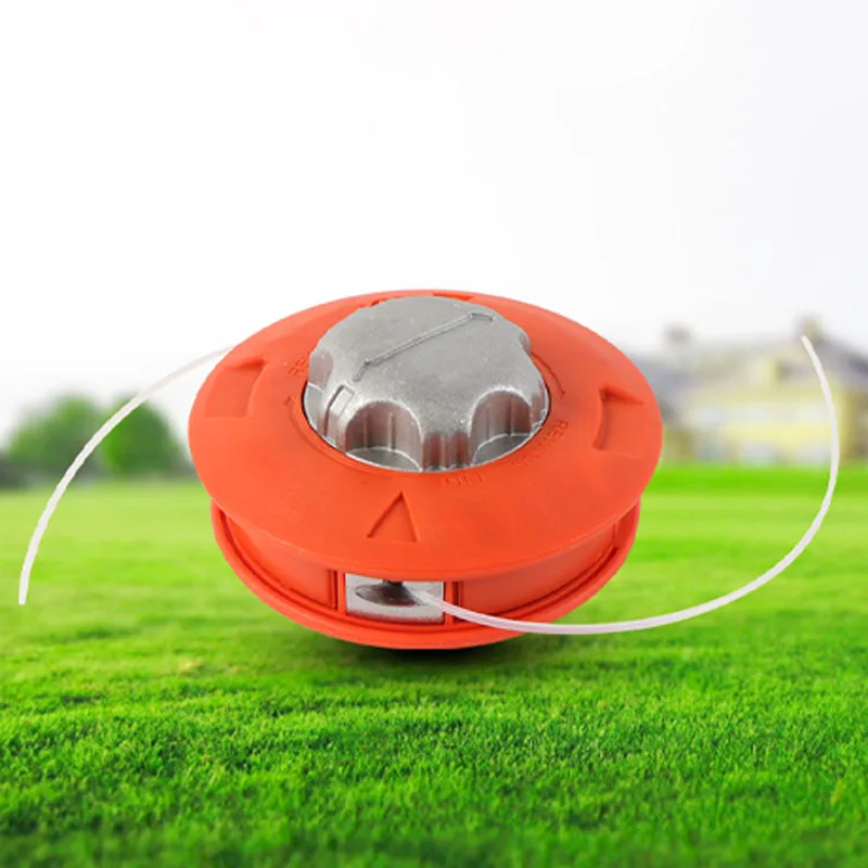 

1PC M10 Aluminum Head Nylon Trimmer Head 2 Brush Cutter Gasoline Grass Bump Feed Line Strimmer Knives To Lawn Mower