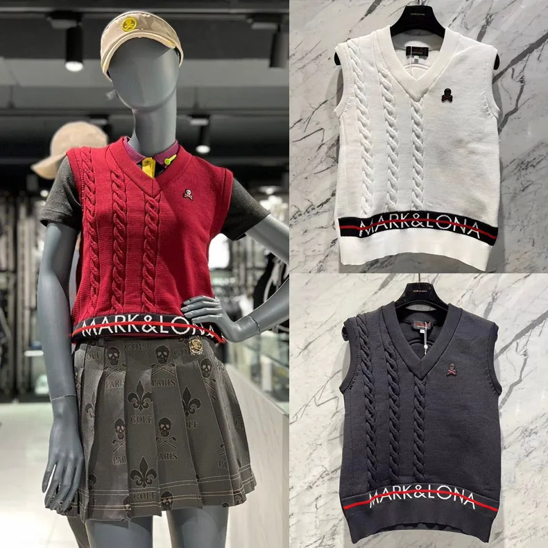 

Autumn and winter Korean original golf suit warm and versatile sleeveless vest women's new fashion knitted vest