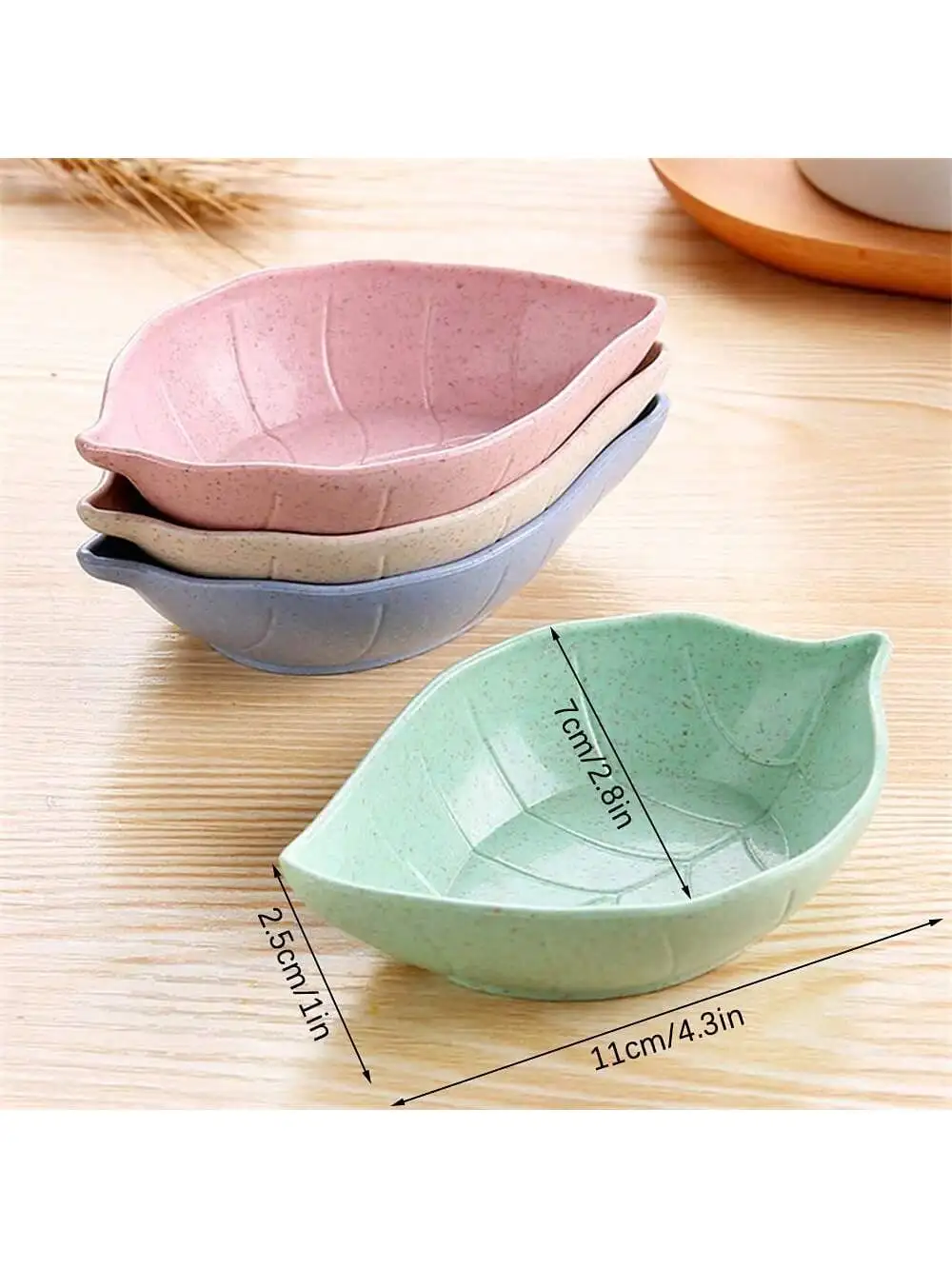 4 Упаковки Посуды Для Соуса В Форме Листьев Экологически Чистые Пластиковые