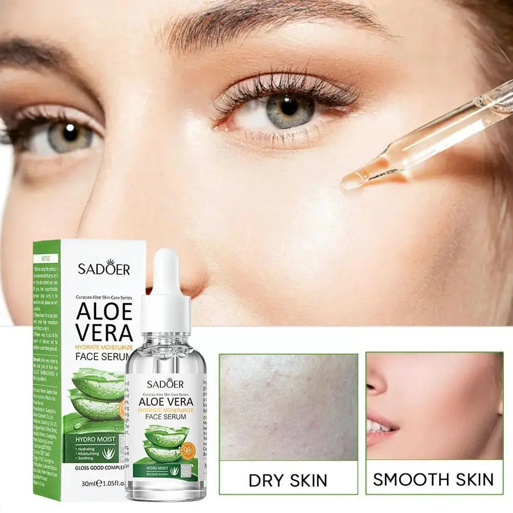 

Aloe Vera Moisturizing Facial Serum Deep Nourishing Whitening Smooth Products Care Removal Skin 30ml Acne Wrinkle Hydrating C3G9