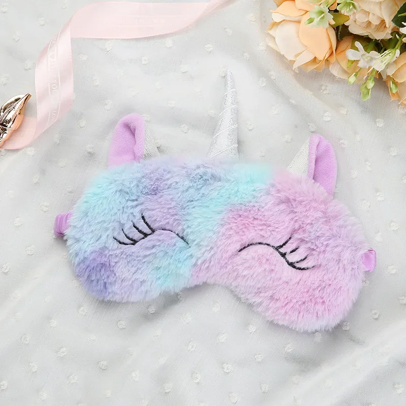 

Cartoon Unicorn Silk Eye Mask Variety Sleeping Mask Eyeshade Relax Mask Plush Eye Shade Cover for Travel Home Party Gifts