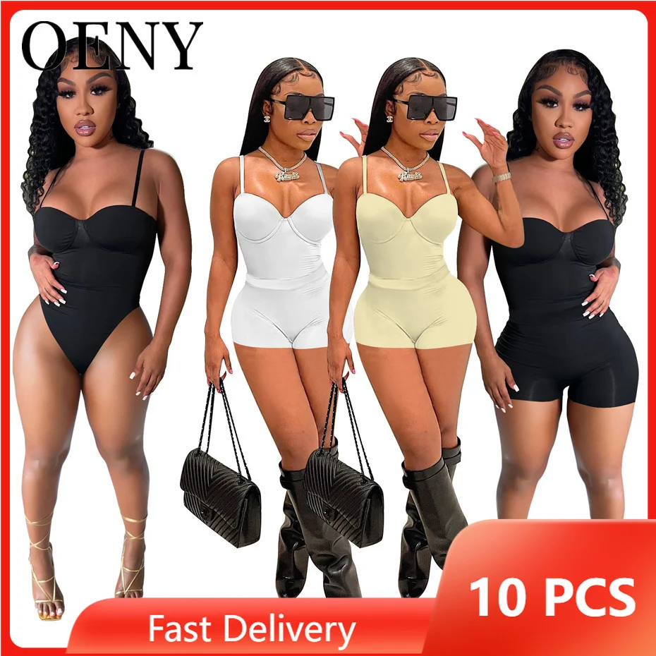 

2022 Women Sexy Low Chest Sling Bikini Swimwear 1-piece Set and Solid Color Comfortable Shorts Wholesale Items Bulk Lots O8852