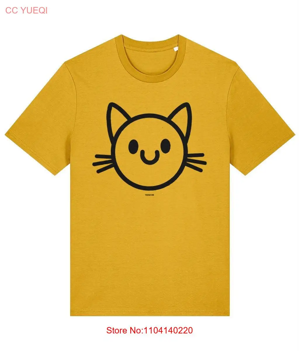 Футболка Happy Cat из высококачественного органического хлопка 9 цветов длинные или