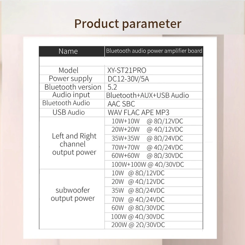 XY-ST21PRO 2 1-канальная плата цифрового усилителя Bluetooth 100 Втx2 + 200 Вт сабвуфера TPA3221