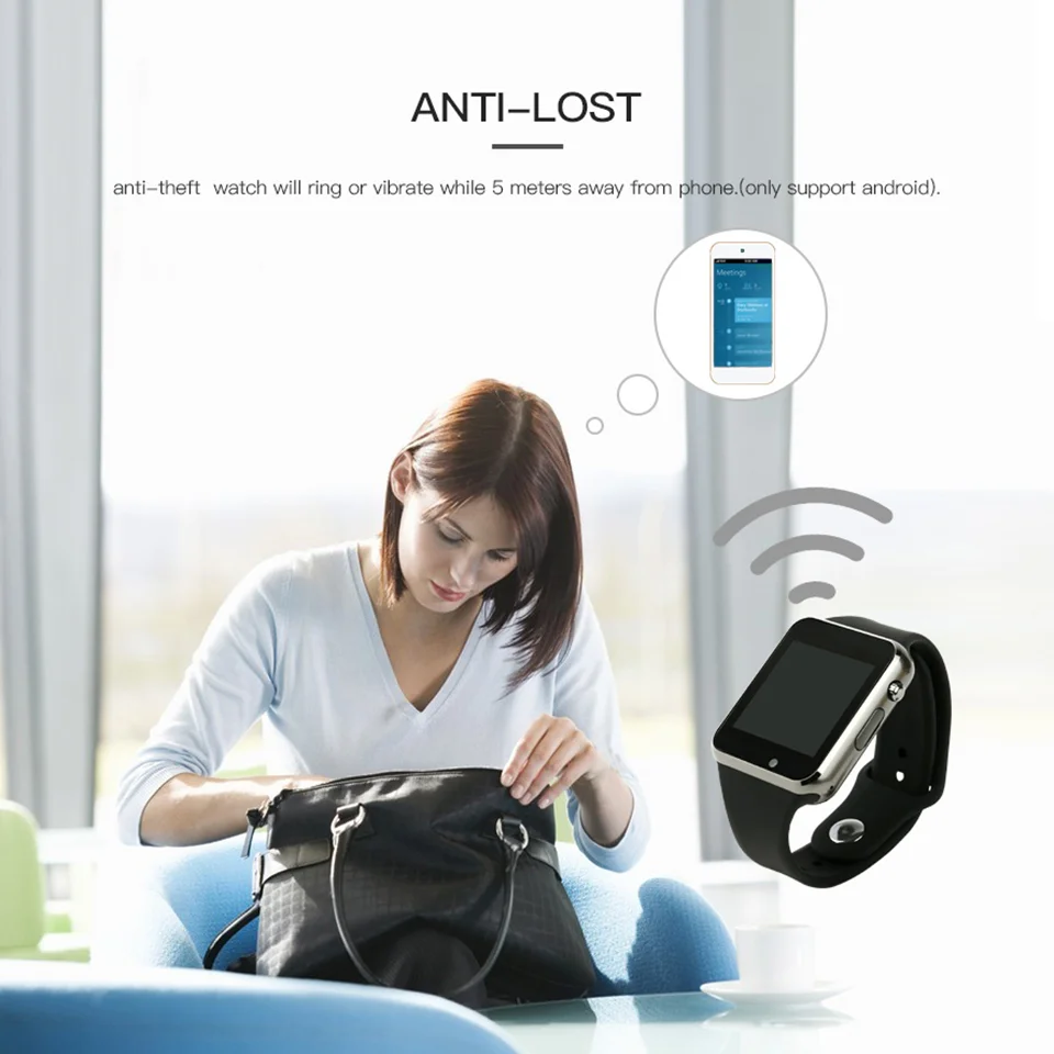 Смарт-часы A1/мужские A1/android/женский подарок Bluetooth Sim телефон часы Поддержка Android OS