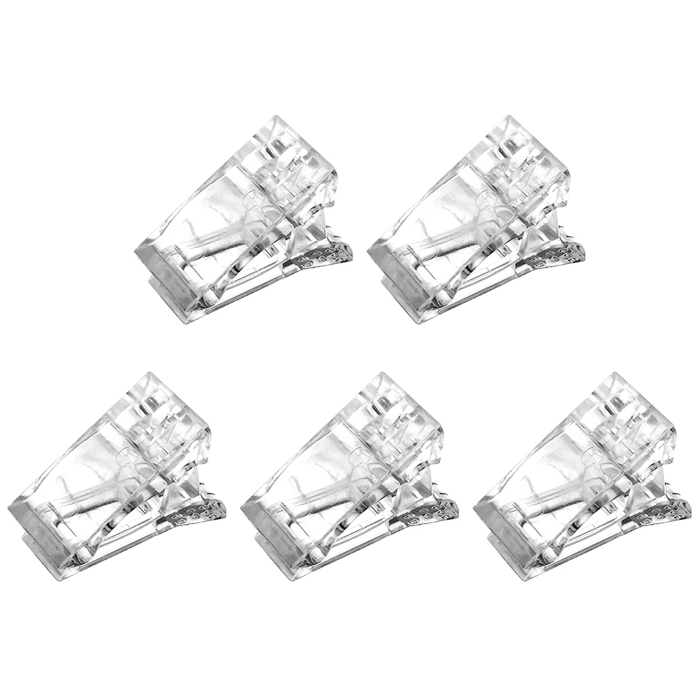 

5Pcs Nail Tips Clips for Quick Building Gel Nail Forms Nail Tips Clips for Fingernail Extension UV Builder Clamps Manicure Nail
